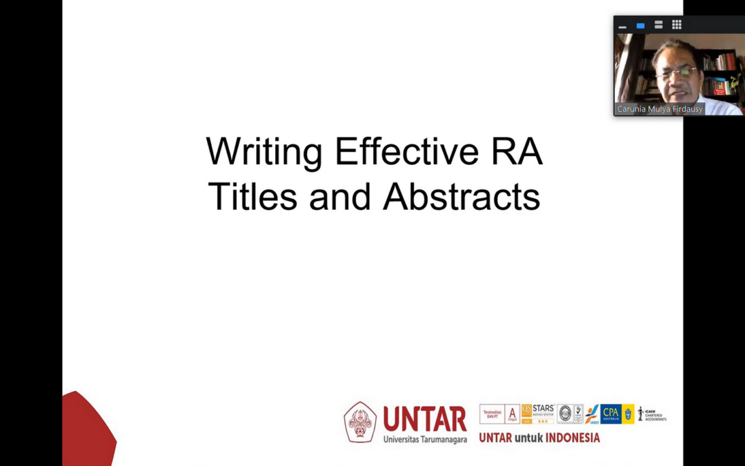 Mastering the Techniques of Writing Proposals & Research Papers through the MM Untar Program Webinar